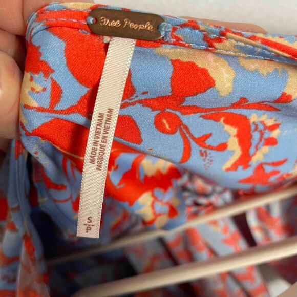 Free People Cruisin' Together Printed Blouse Blue Womens Size S - Picture 4 of 9